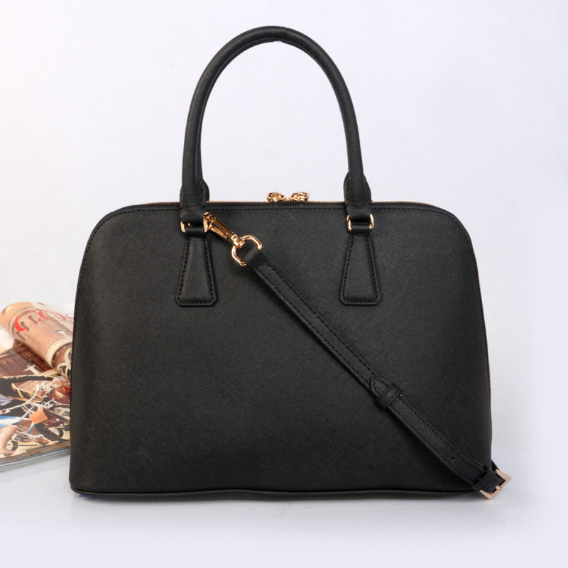 2014 Prada Saffiano Leather Two Handle Bag BL0816 lake black for sale